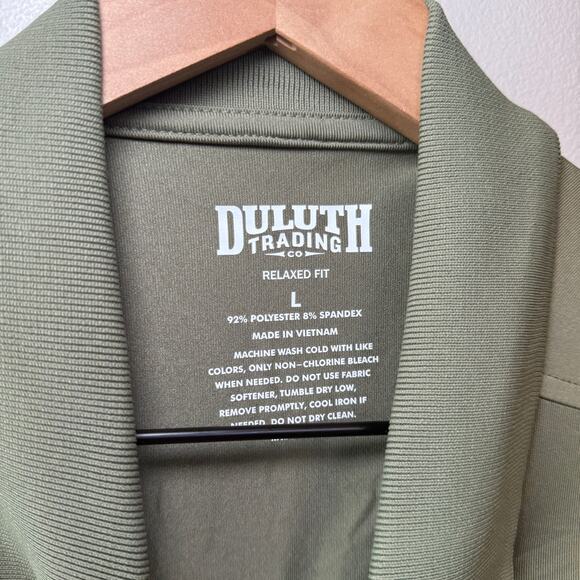 Duluth Trading Relaxed Fit Men's Short Sleeve Polo Shirt Olive Green Size Large - Picture 4 of 6